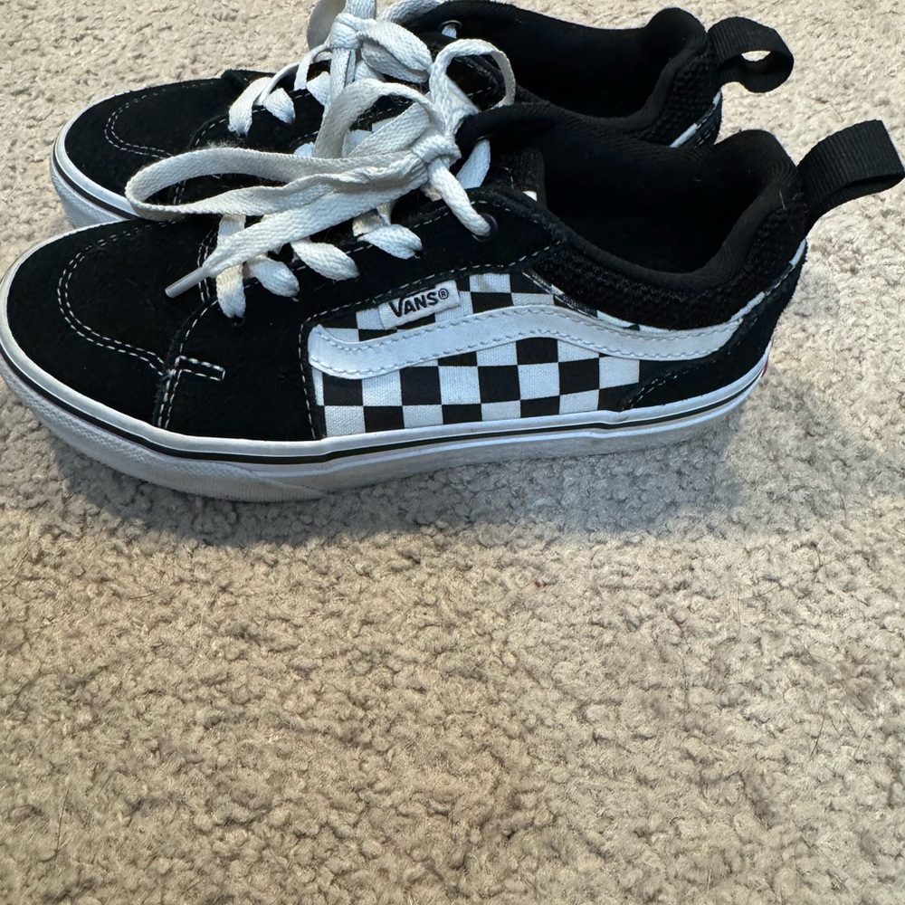 Vans Kids Black and White Checkered Sneakers